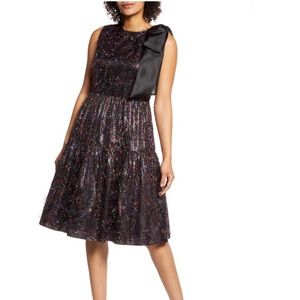 Halogen Bow Tinsel A-Line Dress